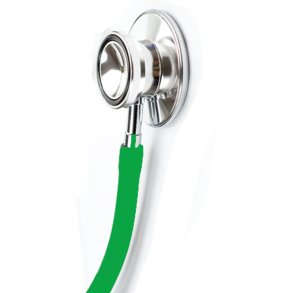 Dual-head stetoskop �konomimodel. Gr�n