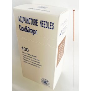 Akupunkturnl stl med spiralhndtag. 0,30mm.x50mm. 100 stk.